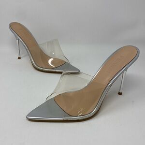 Femme LA Silver & Clear Mules